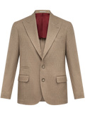 Glencheck colbert van scheerwol en cashmere | Camel