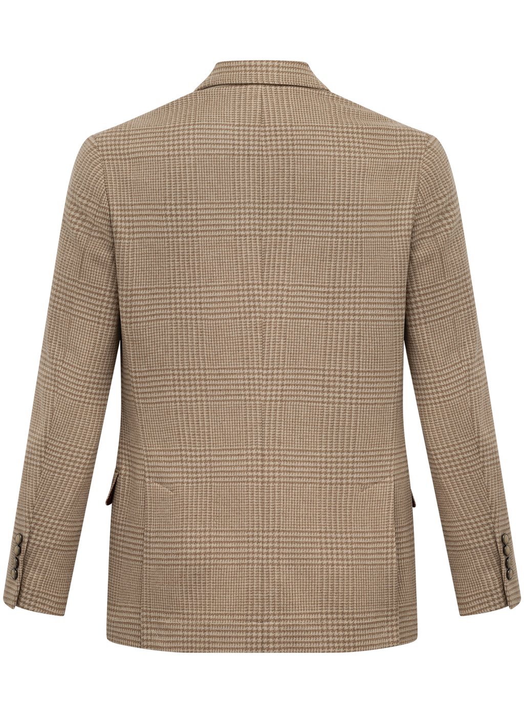 Glencheck colbert van scheerwol en cashmere | Camel
