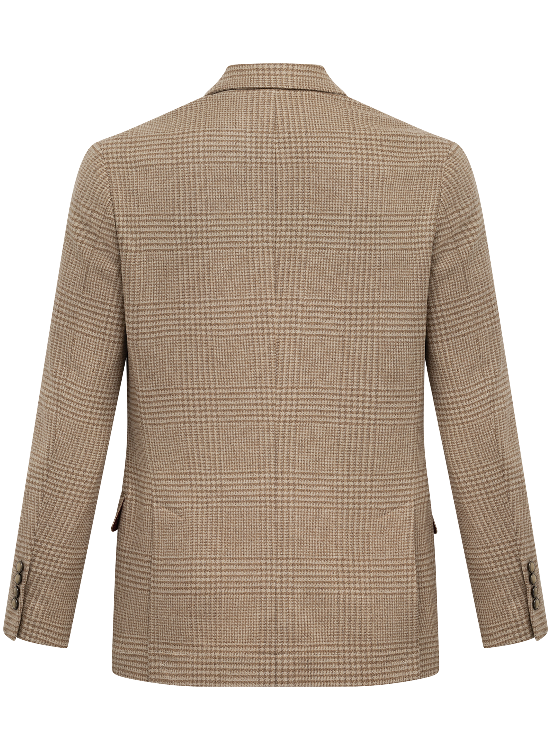 Glencheck colbert van scheerwol en cashmere | Camel