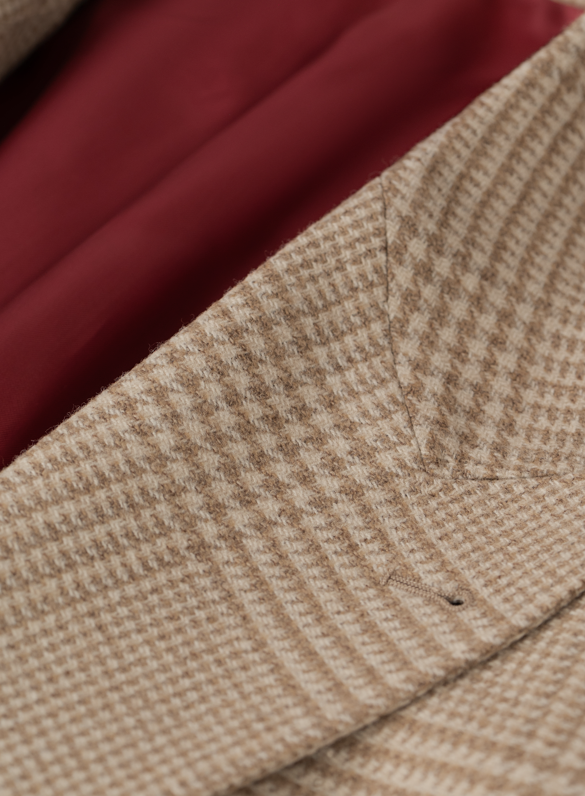 Glencheck colbert van scheerwol en cashmere | FULL_WIDTH | Camel