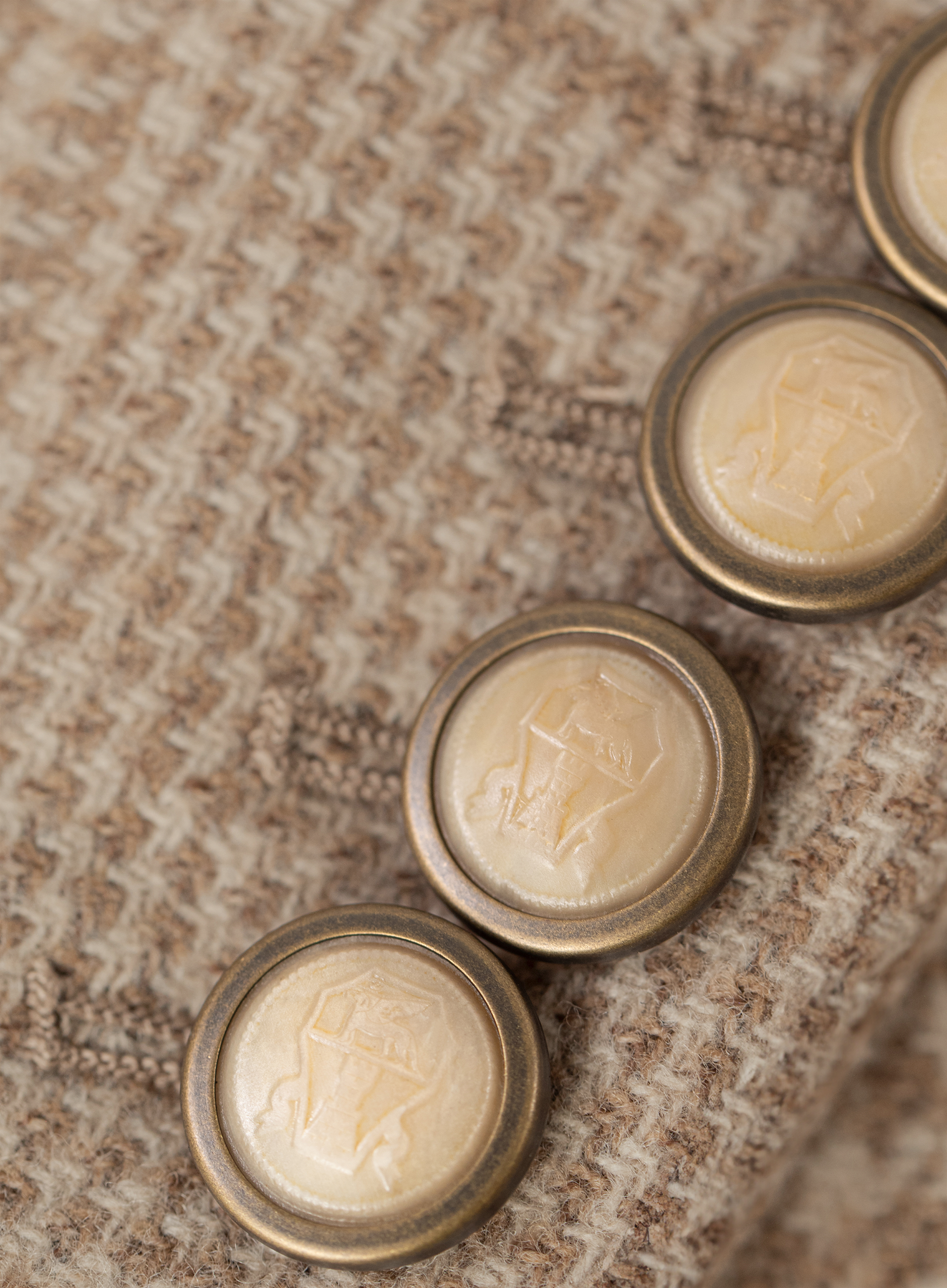 Glencheck colbert van scheerwol en cashmere | FULL_WIDTH | Camel