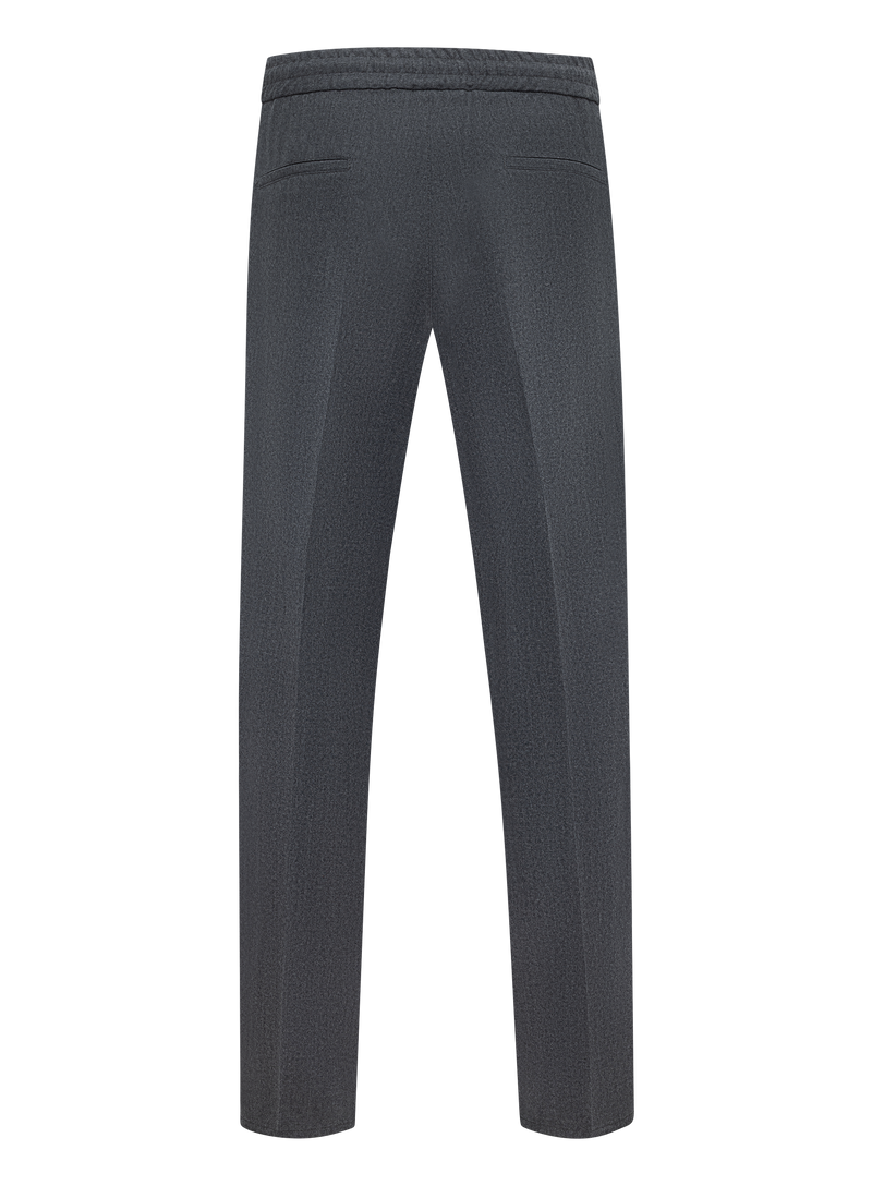Hose aus Schurwollflanell mit Kordelzug und doppelten Bundfalten