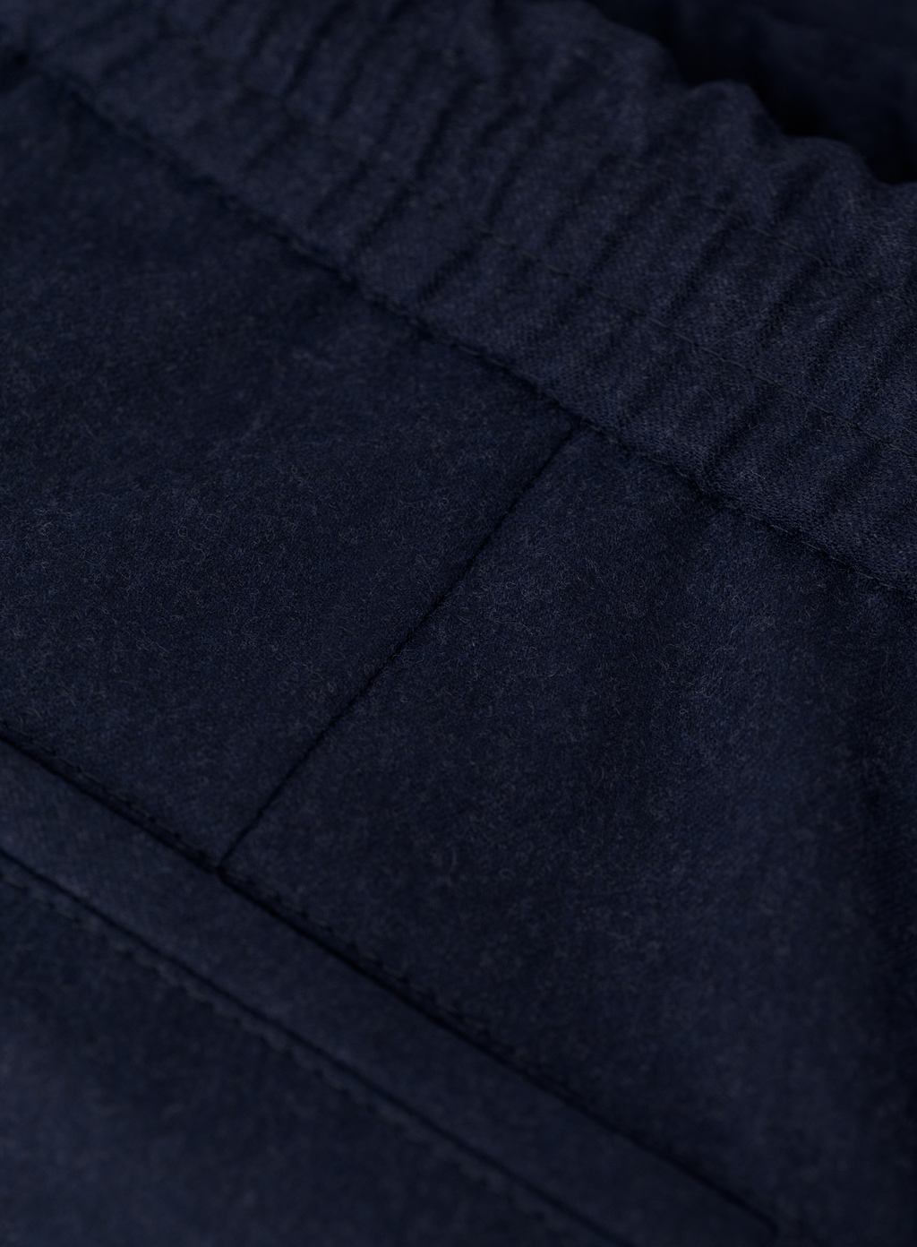 Broek van scheerwolflanel met trekkoordsluiting en dubbele plooien | FULL_WIDTH | BLUE NAVY