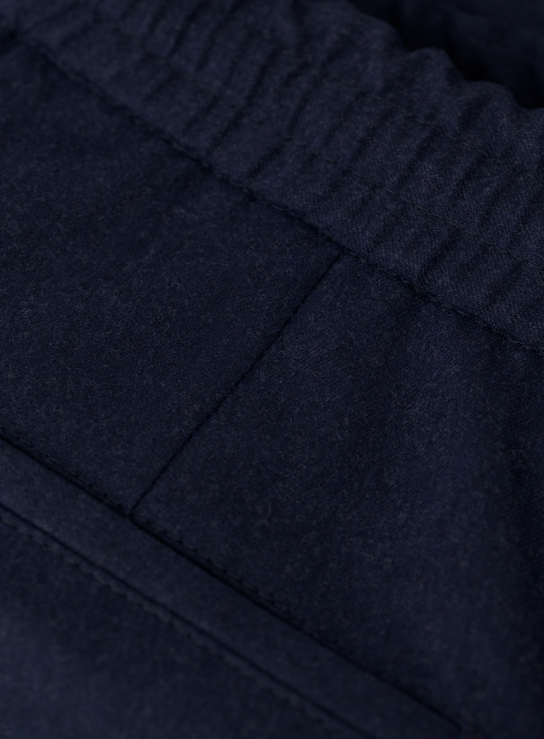 Broek van scheerwolflanel met trekkoordsluiting en dubbele plooien | FULL_WIDTH | BLUE NAVY