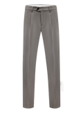 Bandplooi pantalon van scheerwol | TAUPE