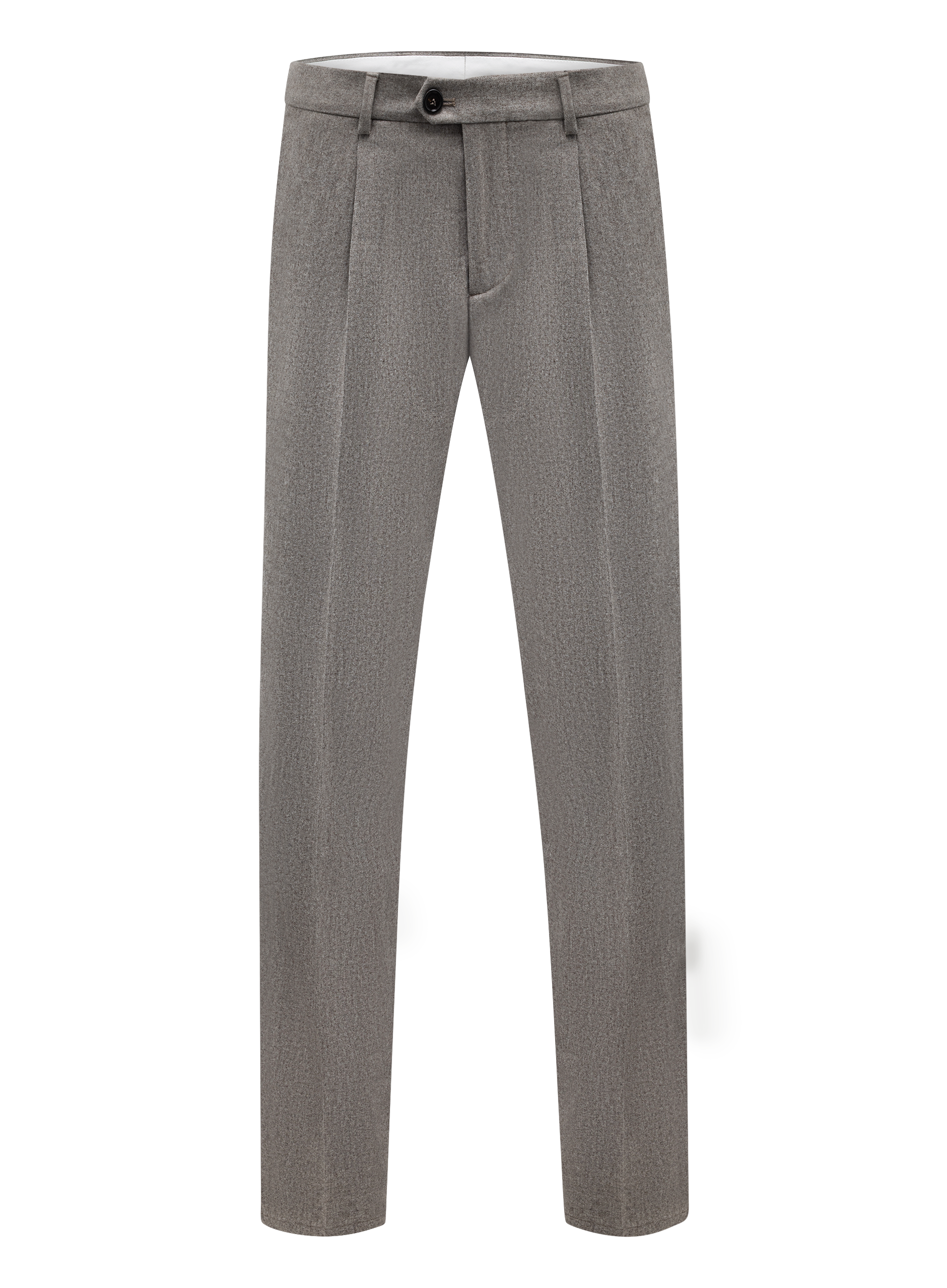 Bandplooi pantalon van scheerwol | TAUPE