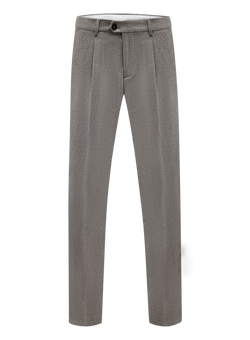 Bandplooi pantalon van scheerwol | TAUPE