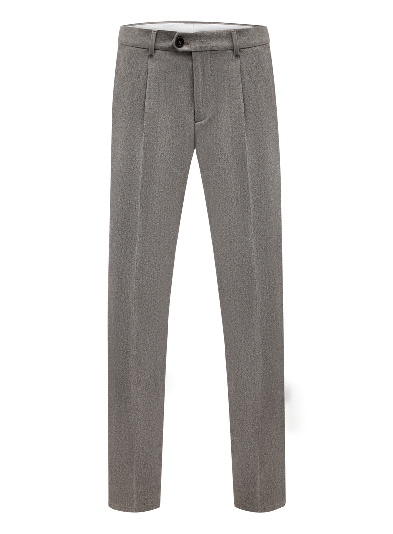 Bandplooi pantalon van scheerwol