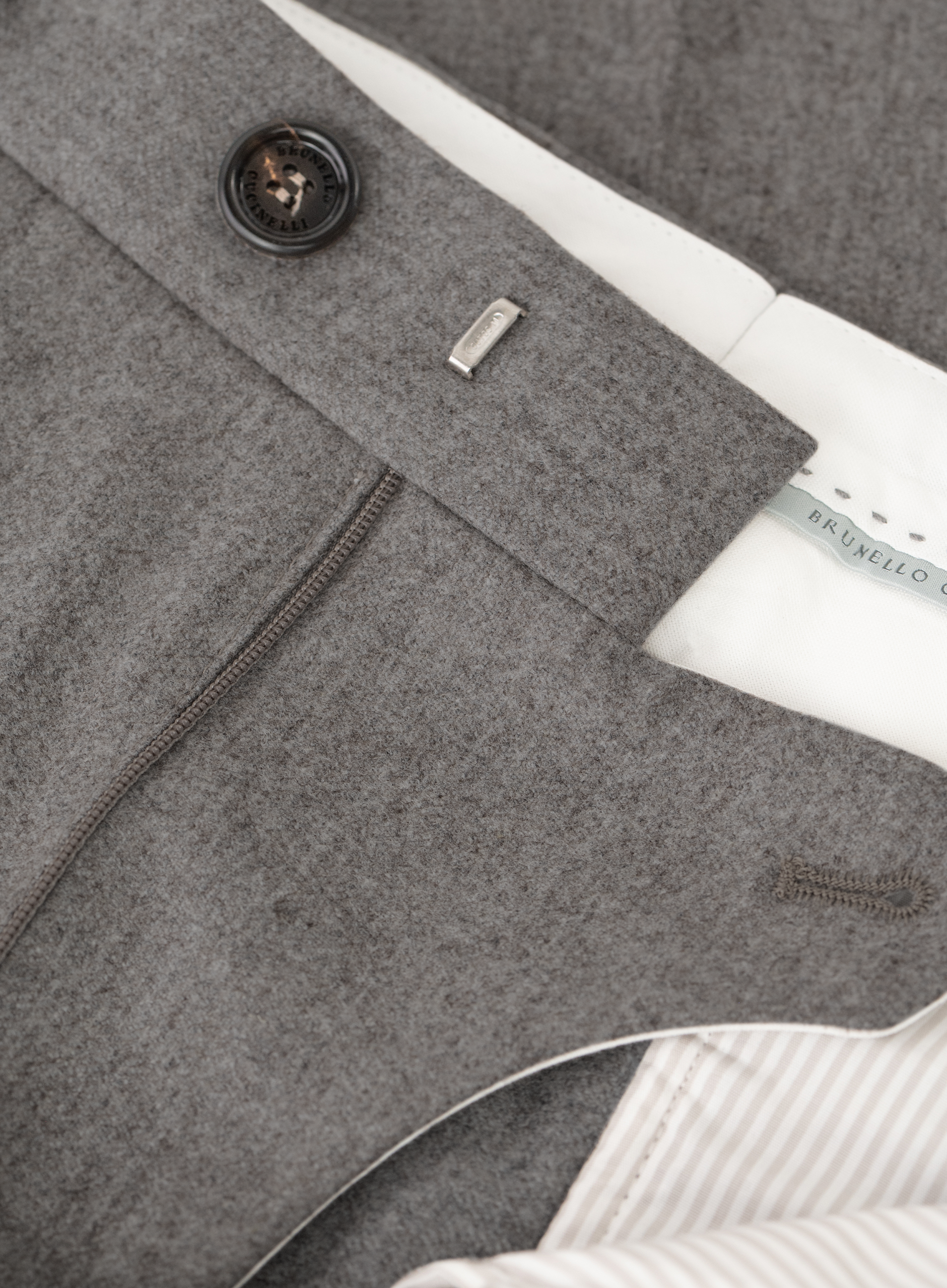 Bandplooi pantalon van scheerwol | FULL_WIDTH | TAUPE