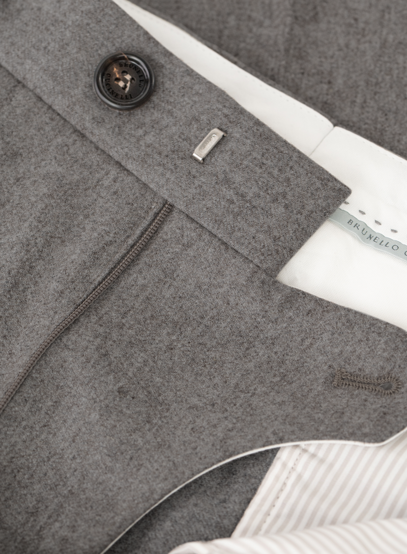 Bandplooi pantalon van scheerwol