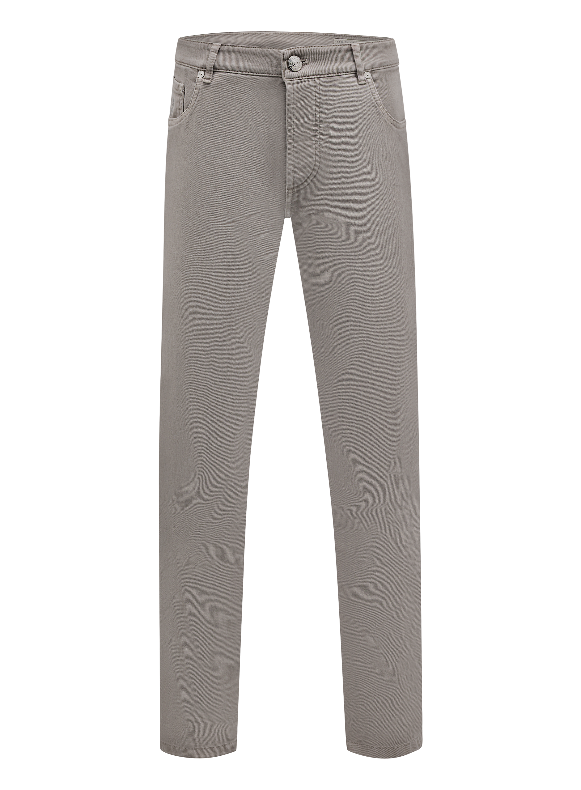 5-pocket jeans van garment-dyed denim | TAUPE GRIJS
