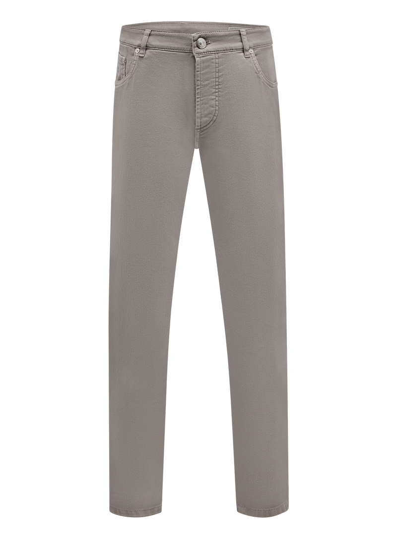 5-pocket jeans in katoen stretch | TAUPE GRIJS