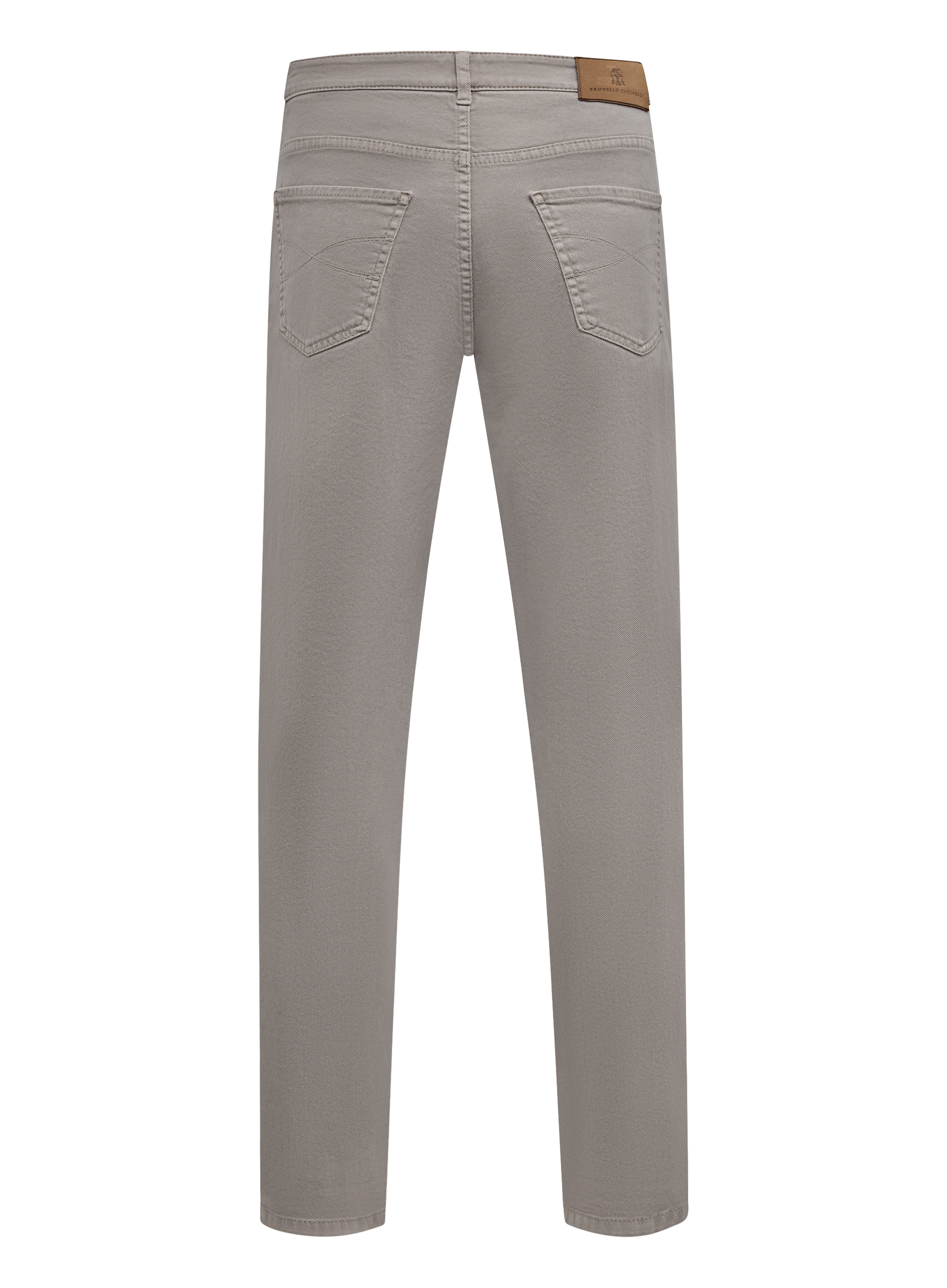 5-pocket jeans van garment-dyed denim | TAUPE GRIJS