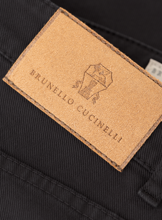 Garment-dyed 5-pocket denim jeans