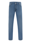 5-pocket jeans van lichtgewicht Japans denim | L.Blauw