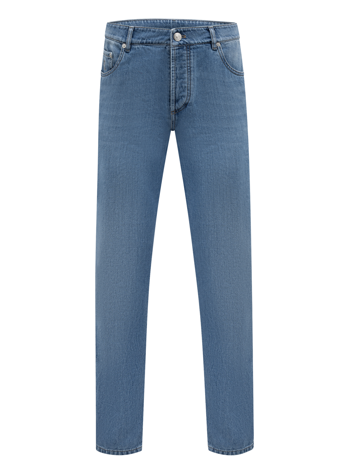 5-pocket jeans van lichtgewicht Japans denim | L.Blauw