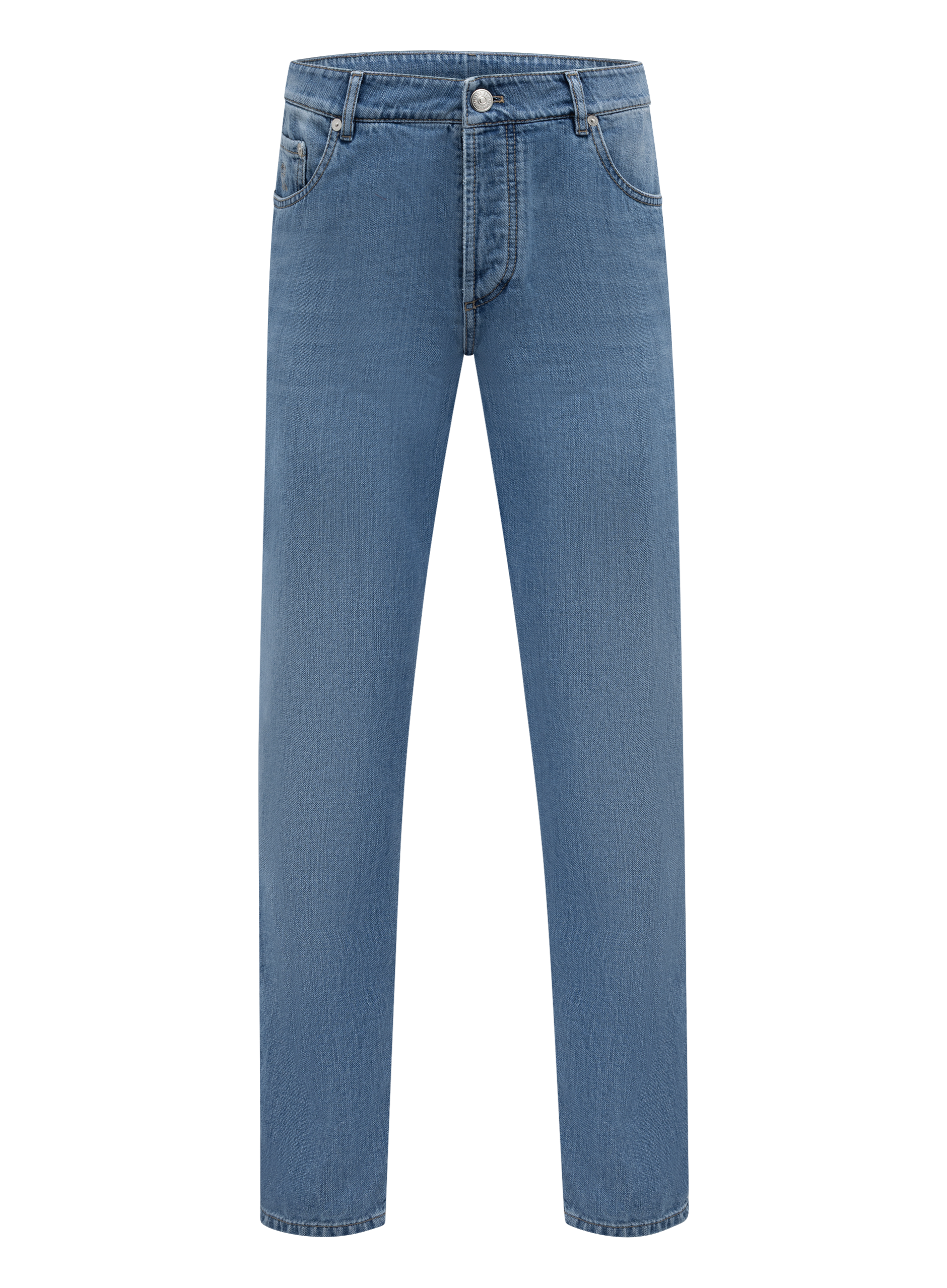 5-pocket jeans van lichtgewicht Japans denim | L.Blauw