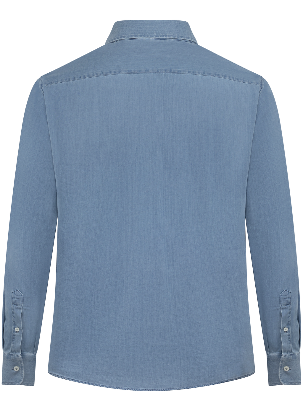 Denim overhemd van katoen met spread kraag | LGHT BLUE DENIM