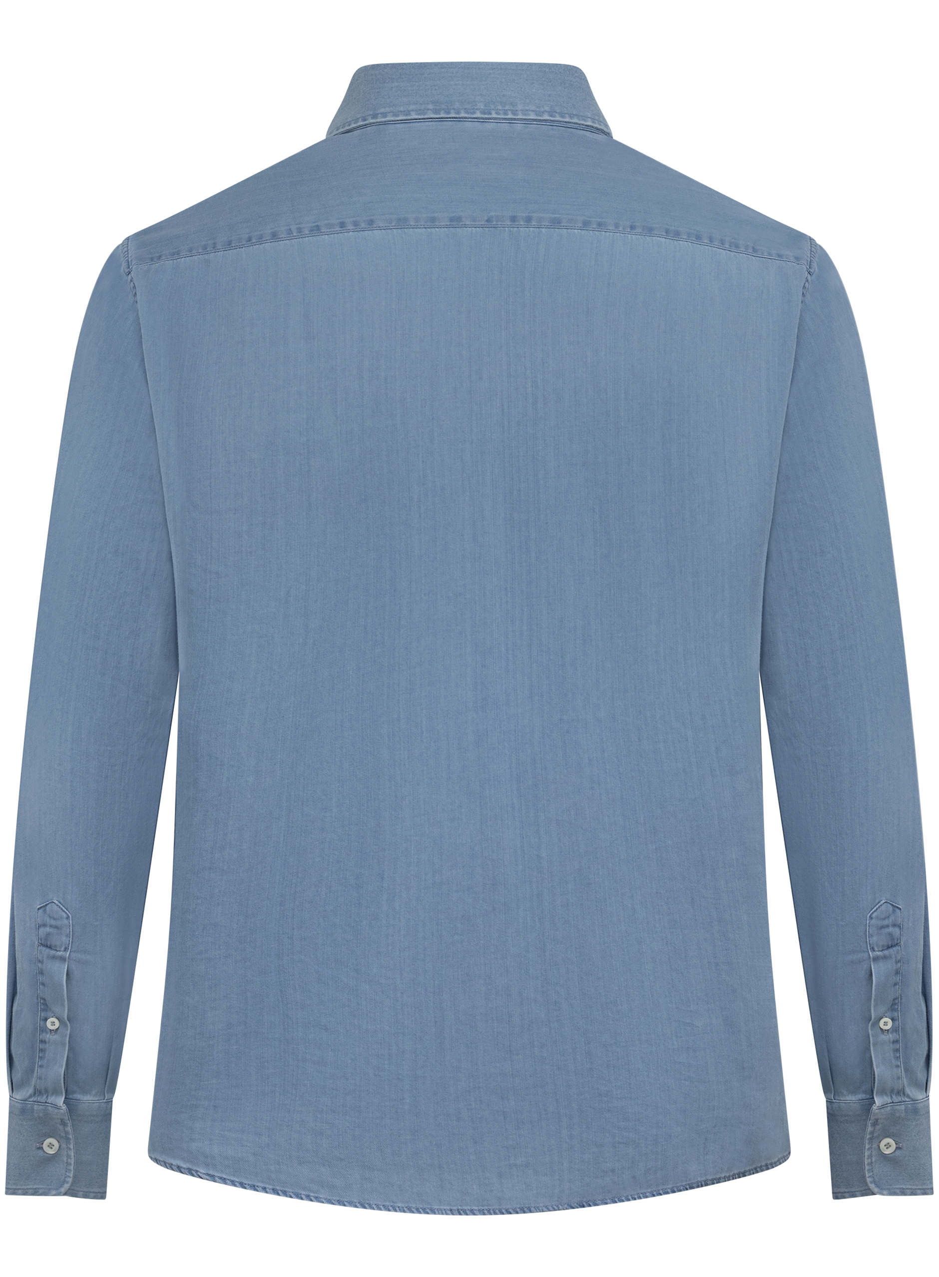 Denim overhemd van katoen met spread kraag | LGHT BLUE DENIM