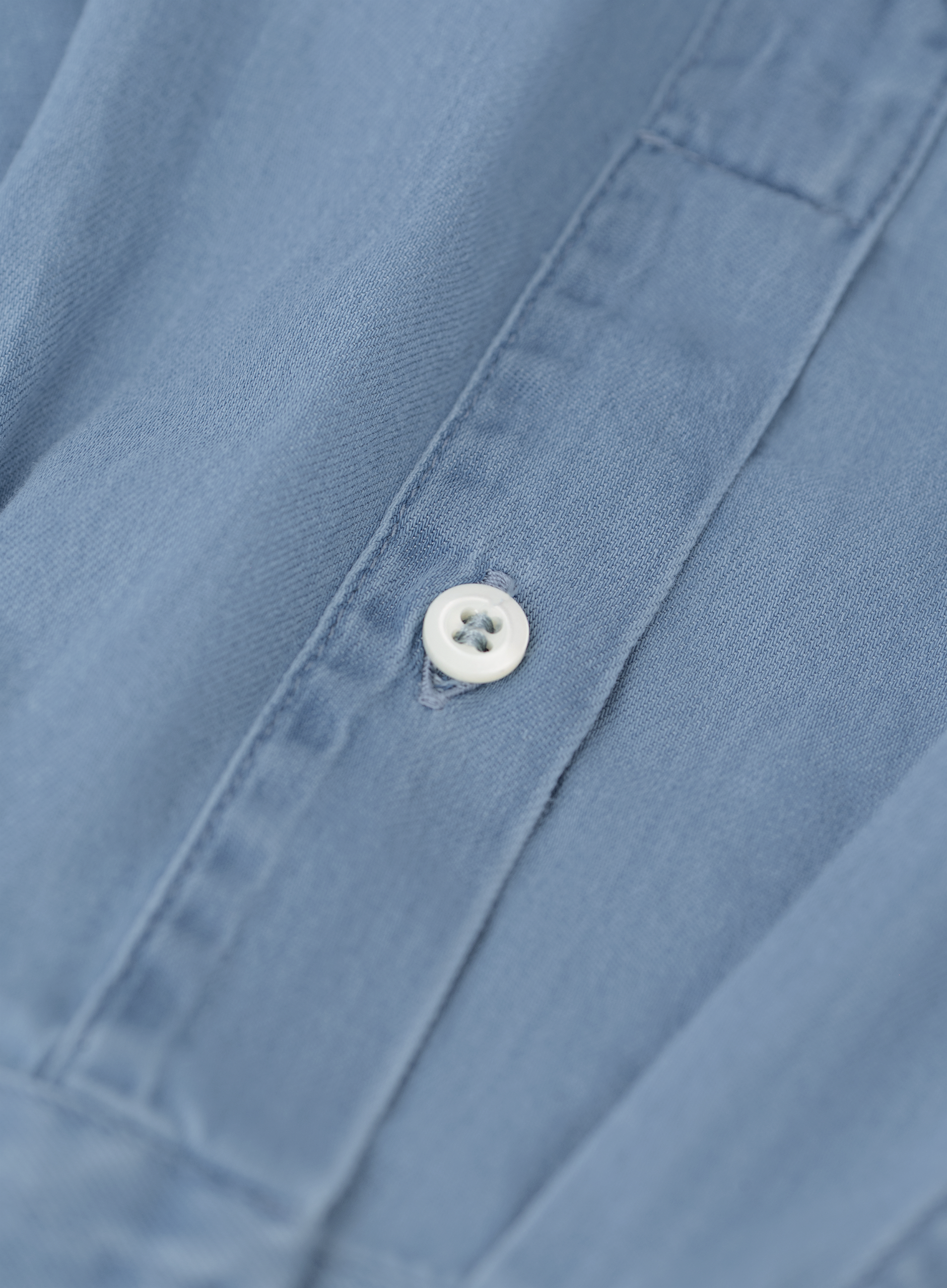 Denim overhemd van katoen met spread kraag | FULL_WIDTH | LGHT BLUE DENIM