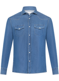 Western overhemd in katoen | Blue Denim