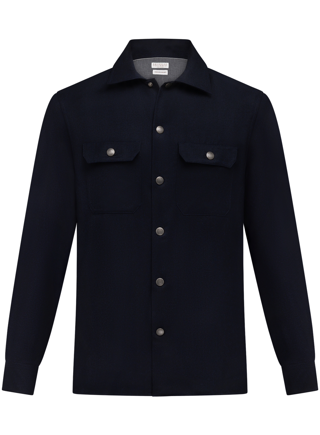 Flanel overshirt van scheerwol | BLUE NAVY