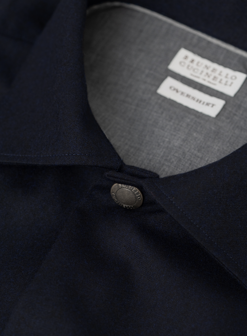 Flanel overshirt van scheerwol | FULL_WIDTH | BLUE NAVY