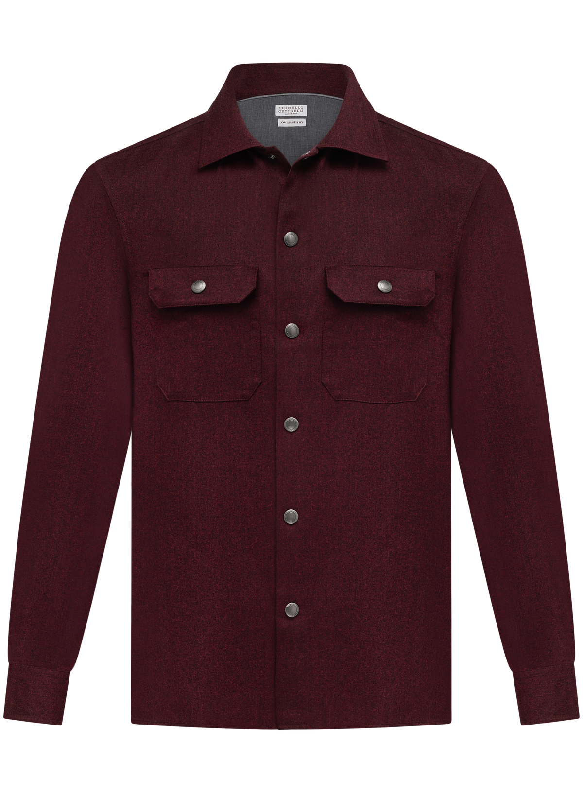 Flanel overshirt van scheerwol | Bordeaux
