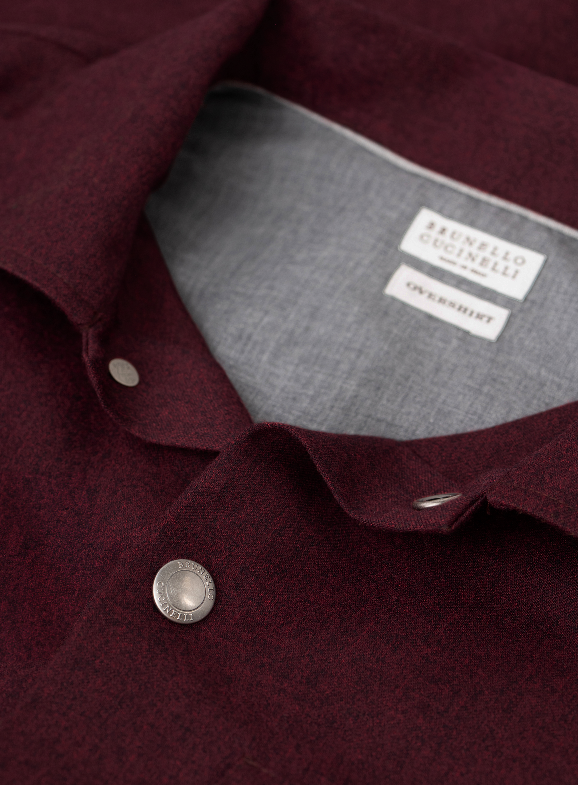 Flanel overshirt van scheerwol | FULL_WIDTH | Bordeaux