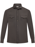 Garment-dyed western overhemd van katoen | D.Bruin