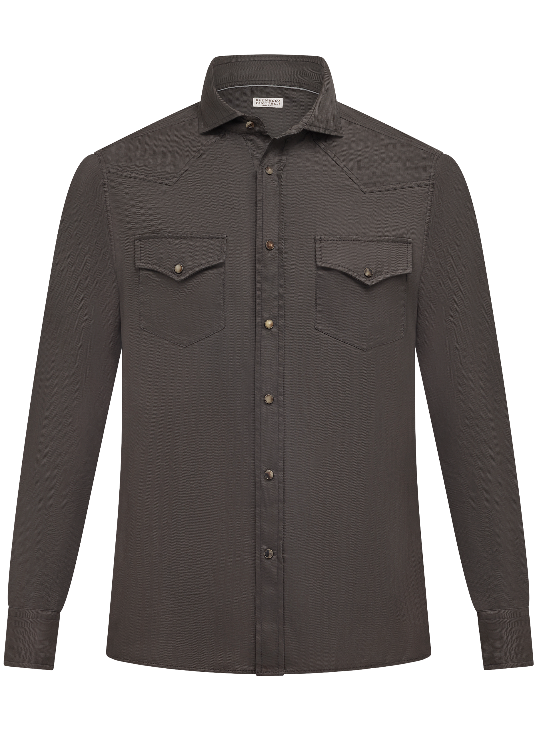 Garment-dyed western overhemd van katoen | D.Bruin