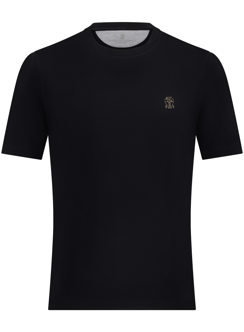 T-shirt van katoen met logodetail | BLUE NAVY