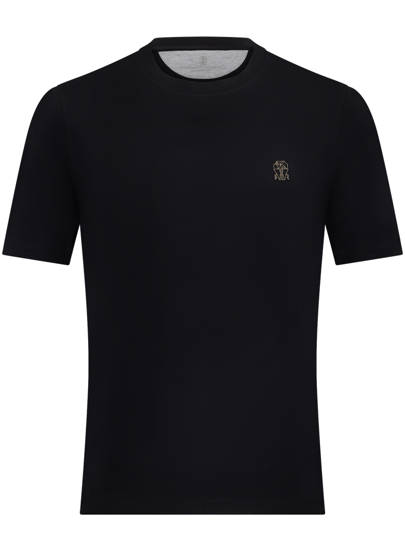 T-shirt van katoen met logodetail