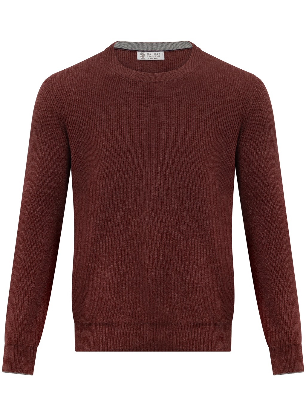 Sweater van cashmere in English rib | Bordeaux