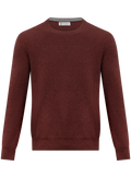 Sweater van cashmere in English rib | Bordeaux