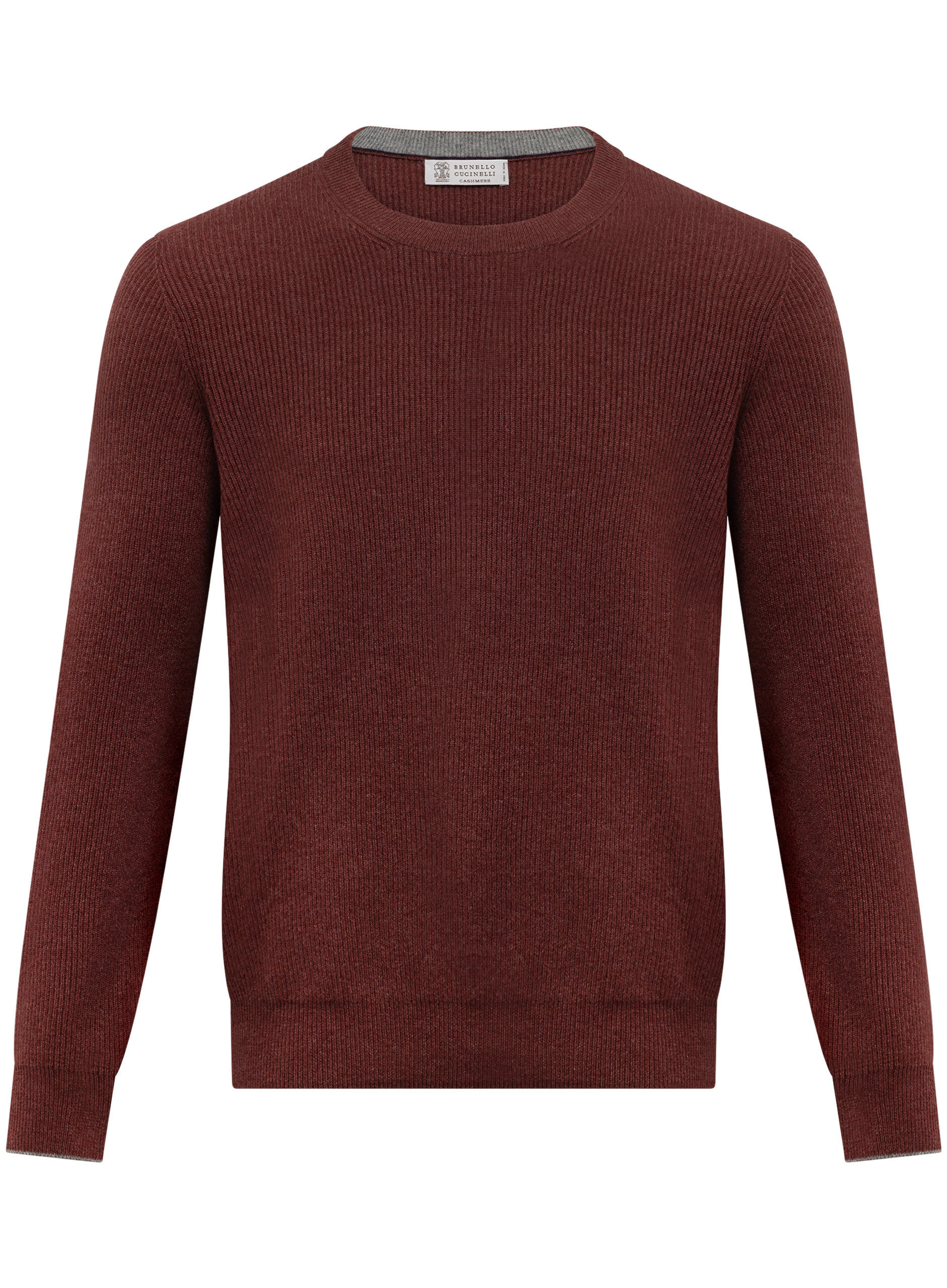 Sweater van cashmere in English rib | Bordeaux