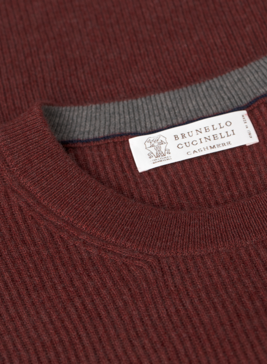 Sweater van cashmere in English rib