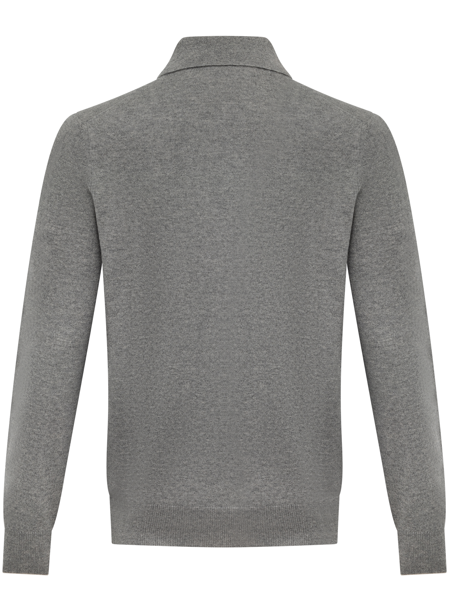 Cashmere buttonless polo met lange mouwen | Grijs