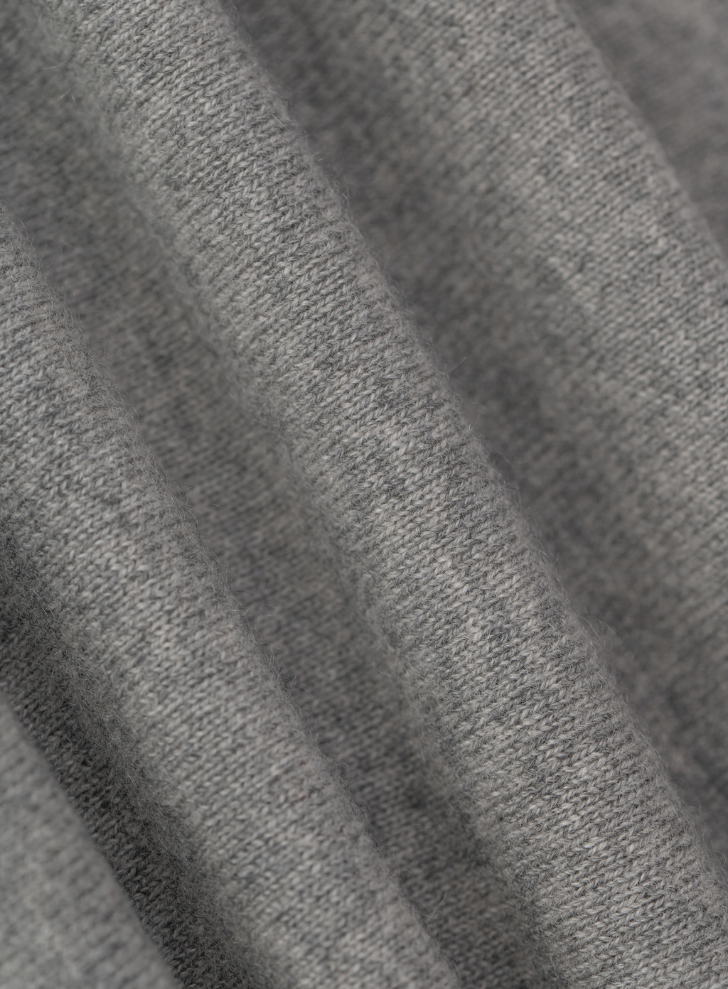 Cashmere buttonless polo met lange mouwen | FULL_WIDTH | Grijs