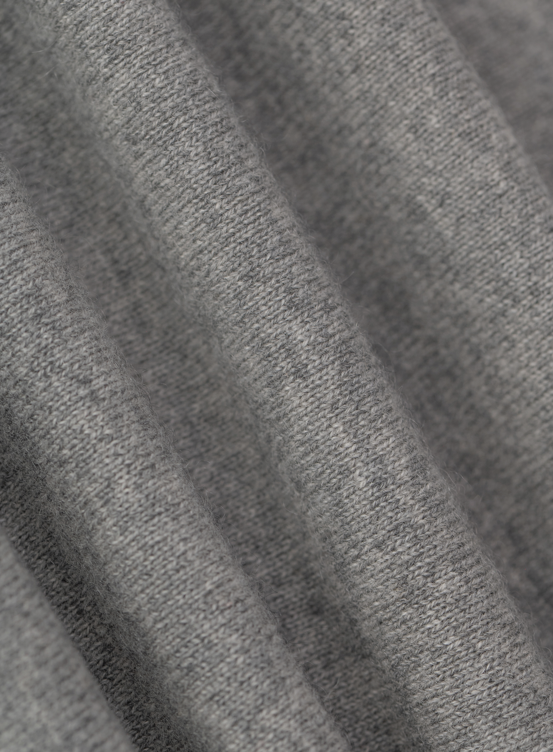 Cashmere buttonless polo met lange mouwen | FULL_WIDTH | Grijs