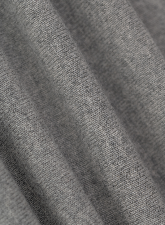 Cashmere buttonless long-sleeved polo shirt