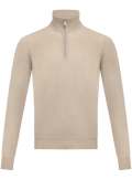 Half-zip trui van cashmere | Beige