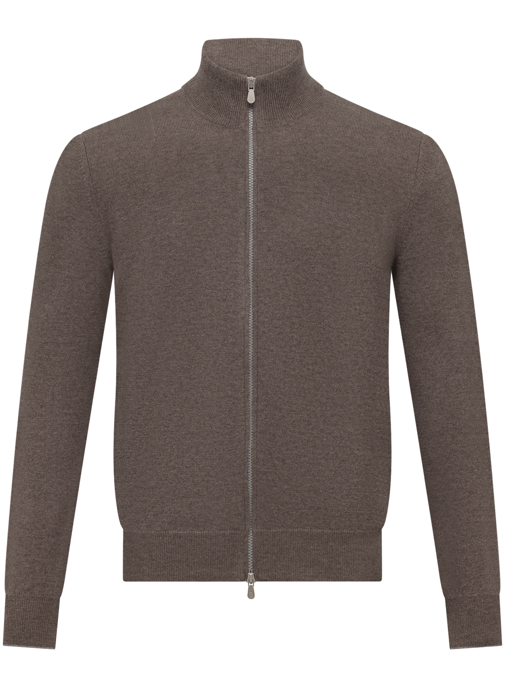 Ritsvest van cashmere met opstaande kraag | TAUPE