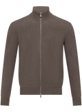 Ritsvest van cashmere met opstaande kraag | TAUPE
