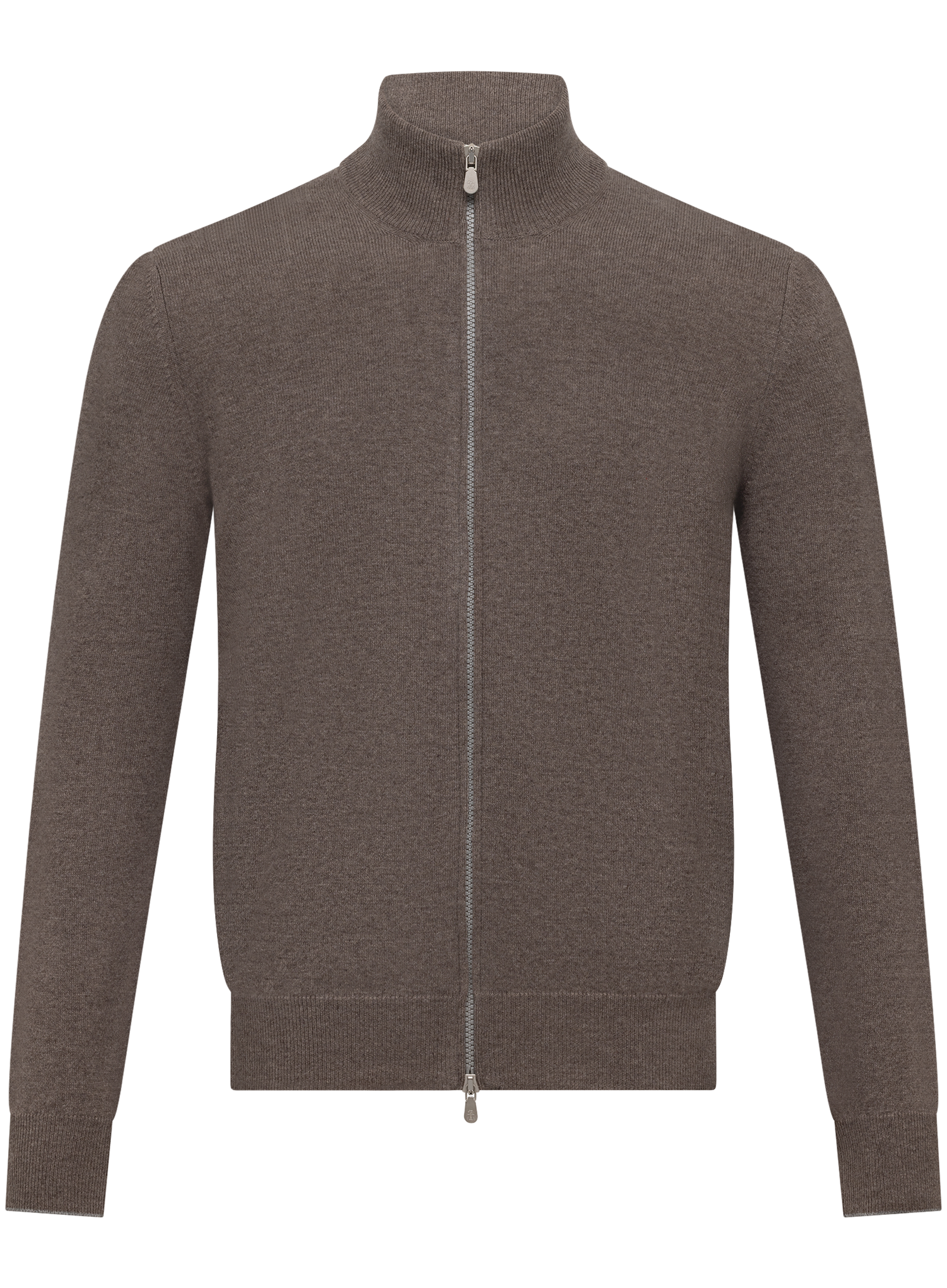 Ritsvest van cashmere met opstaande kraag | TAUPE