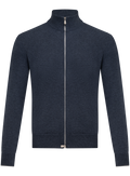 Ritsvest van cashmere met opstaande kraag | L.Blauw