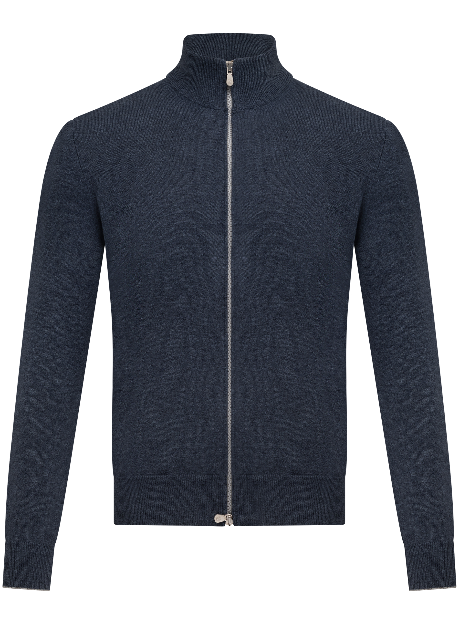 Ritsvest van cashmere met opstaande kraag | L.Blauw