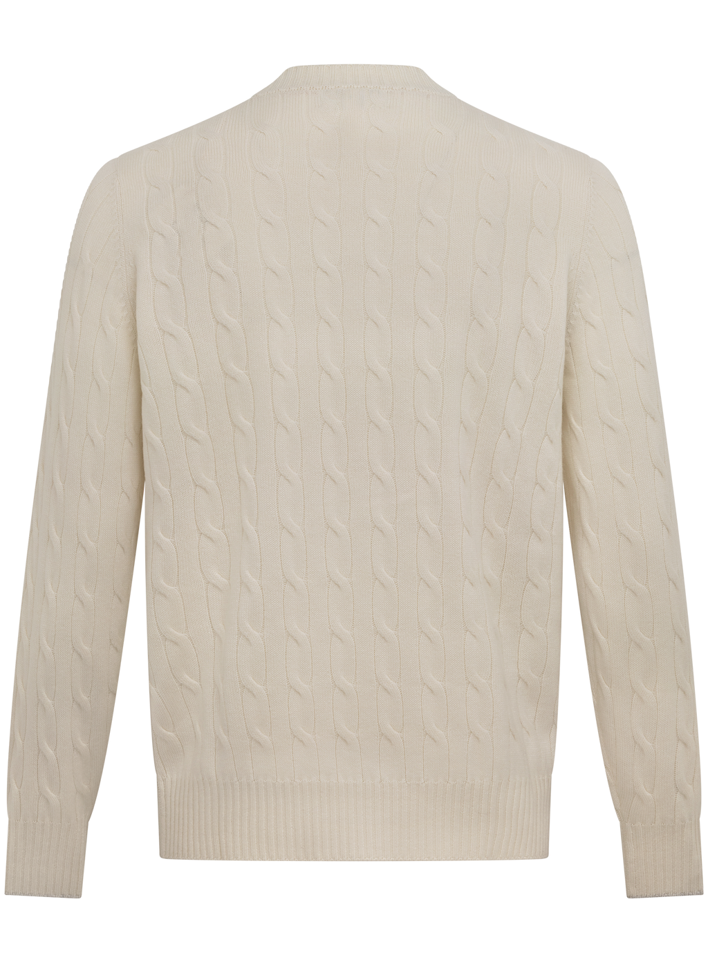 Kabelgebreide trui van cashmere met ronde hals | Wit