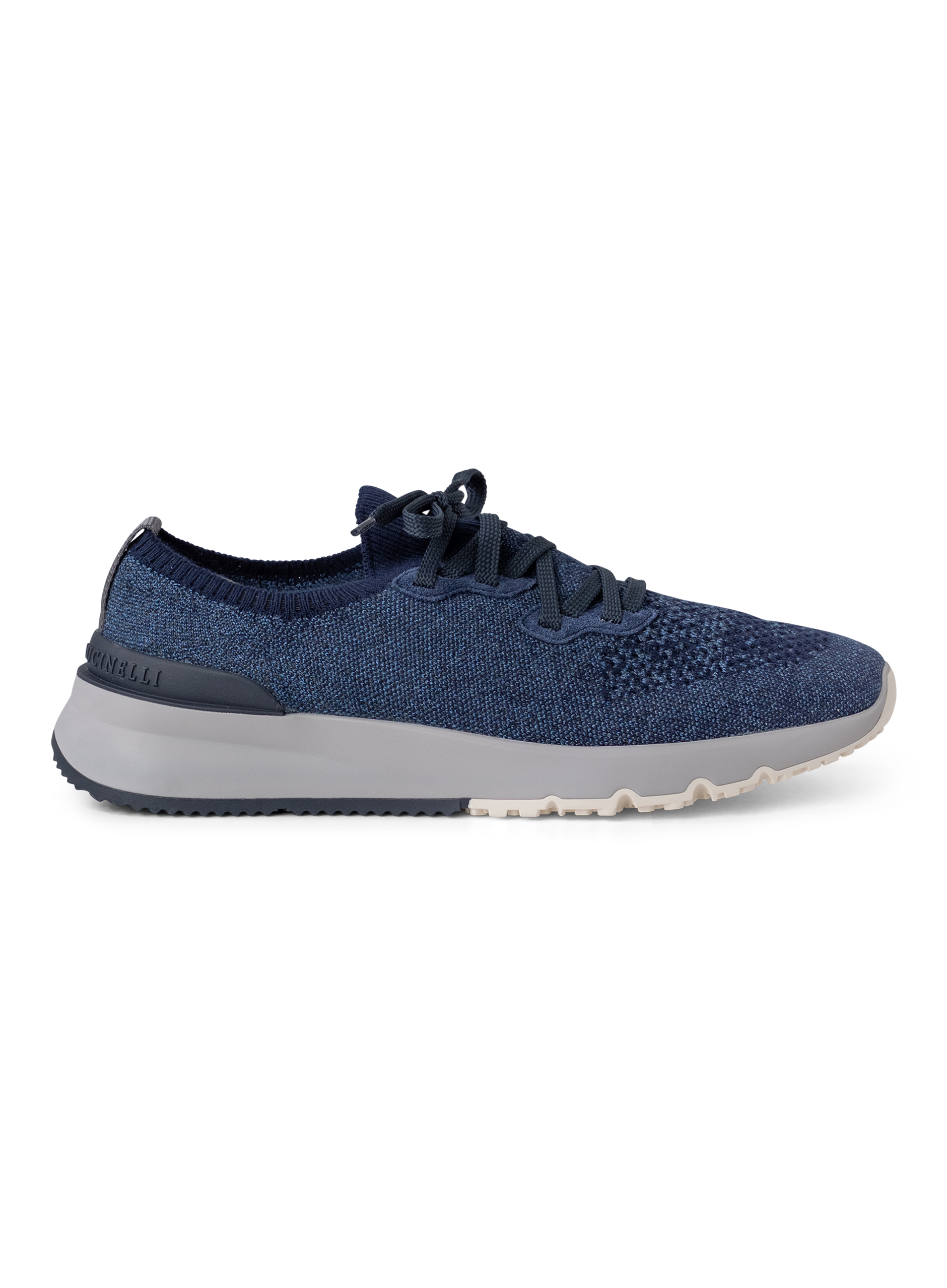 Knitted sneakers van gemêleerd katoen | Blauw