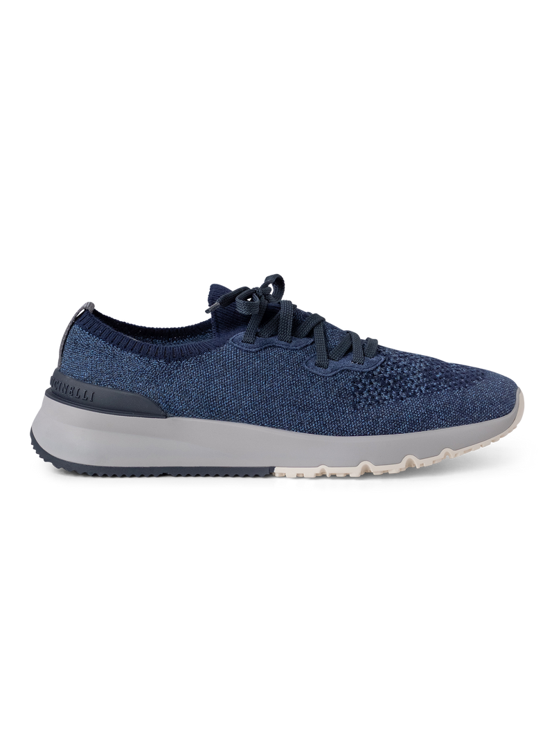 Gestrickte Sneaker aus melierter Baumwolle